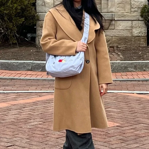 Petite Studio Classic 100% Wool Tan Overcoat - Picture 2 of 5